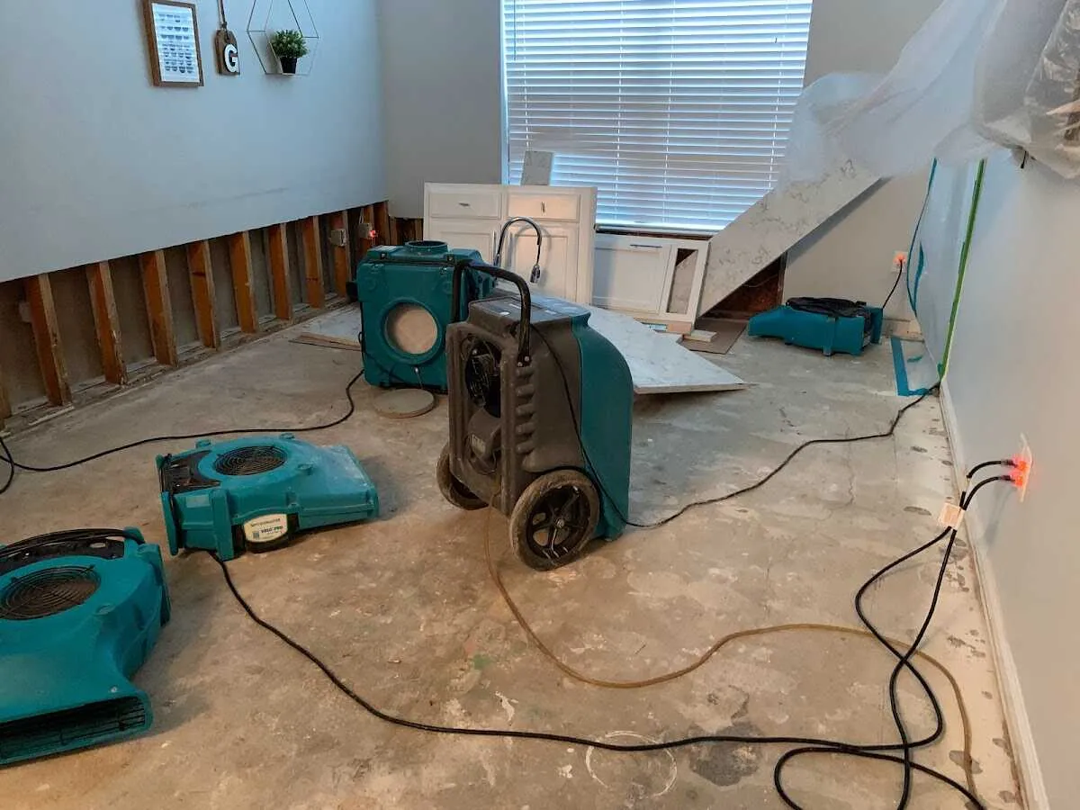 Dehumidifier in flood-cut room for Water Extraction & Removal in Shelbyville